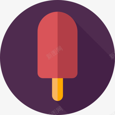 冰淇淋圆形食物扁平图标图标