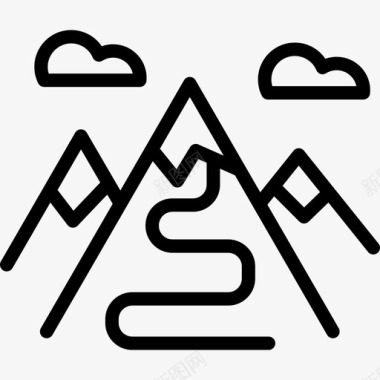 山地暑假系列线性图标图标