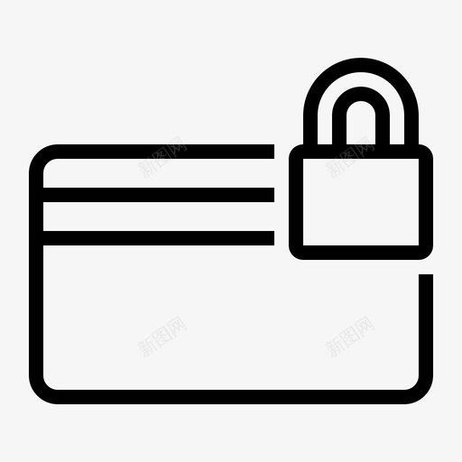磁条锁卡信用卡借记卡图标svg_新图网 https://ixintu.com 信用卡 借记卡 支付卡 磁条卡 磁条锁卡