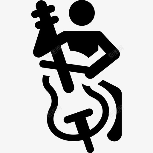 大提琴音乐家人类象形图填充图标svg_新图网 https://ixintu.com 填充 大提琴 音乐家人类象形图
