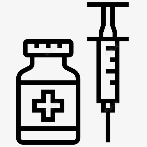 注射器检查药物图标svg_新图网 https://ixintu.com 健康 医疗线 检查 注射器 药房 药物