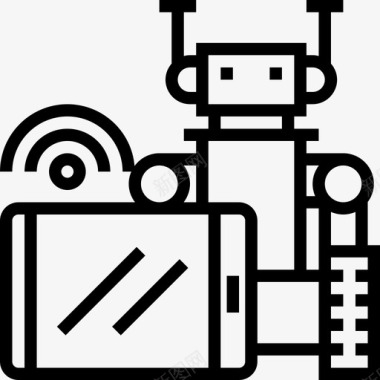 机器人机器人工程线性图标图标