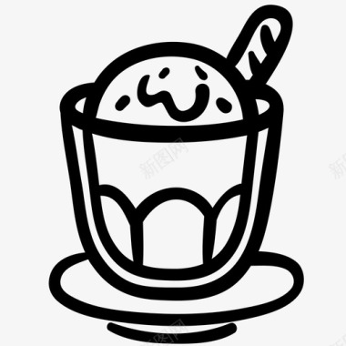 咖啡冰淇淋咖啡冷饮图标图标