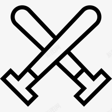 蝙蝠棒球二队直线型图标图标