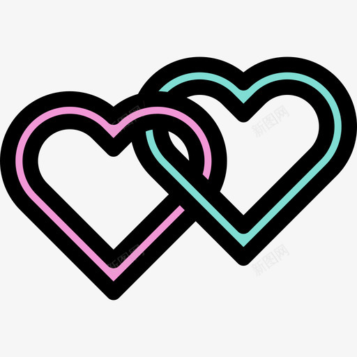 心形线性颜色爱情套装图标svg_新图网 https://ixintu.com 心形 线性颜色爱情套装