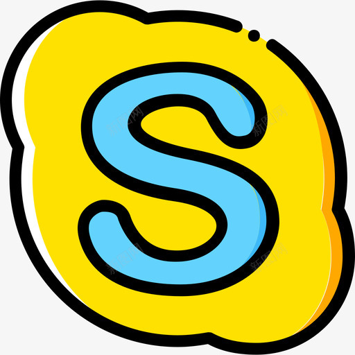 Skype社交媒体4黄色图标svg_新图网 https://ixintu.com Skype 社交媒体4 黄色