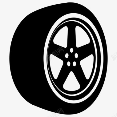宽轮胎卡车轮胎实心轮胎图标图标