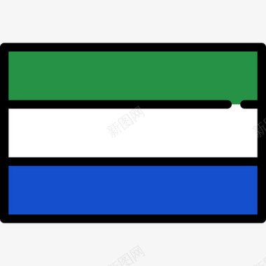 塞拉利昂旗帜收藏长方形图标图标