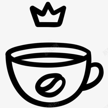特大号咖啡皇冠饮用图标图标