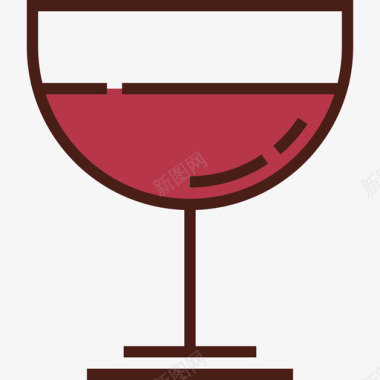 酒杯食物6线性颜色图标图标
