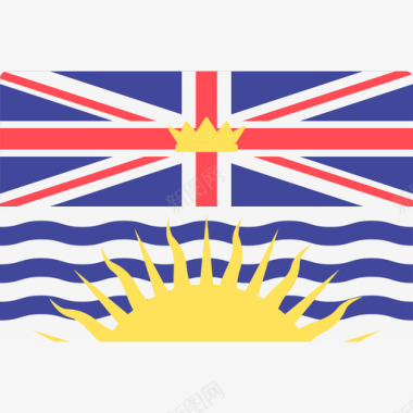 不列颠哥伦比亚省国际旗帜矩形图标图标