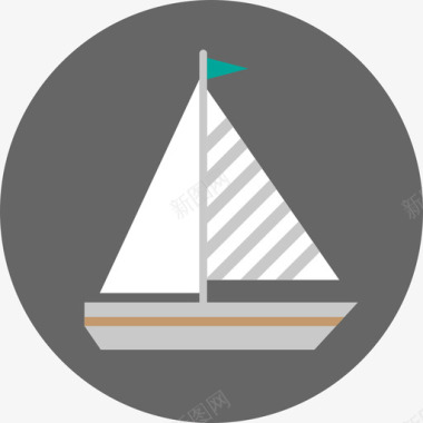 帆船运输夏季系列图标图标