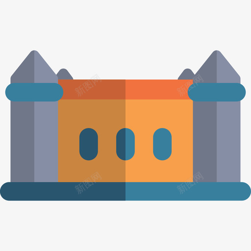 堡垒城市和建筑物颜色平淡图标svg_新图网 https://ixintu.com 城市和建筑物颜色平淡 堡垒