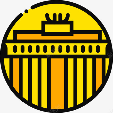 勃兰登堡门纪念碑7号黄色图标图标