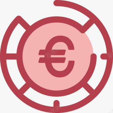 欧元货币要素4红色图标图标