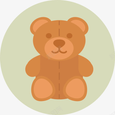 泰迪熊宝宝怀孕圆圈扁平图标图标