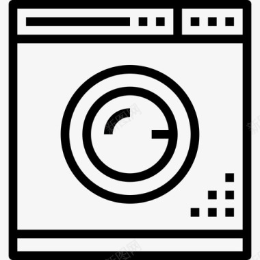 洗衣机家用设备线性图标图标