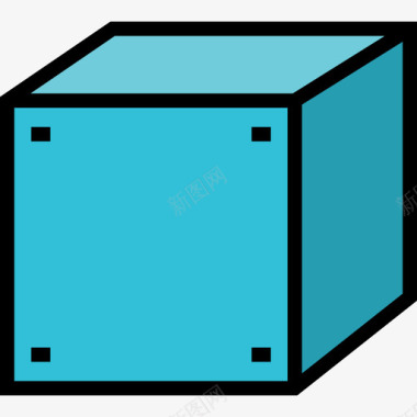 立方体形状大包装颜色2线性颜色图标图标