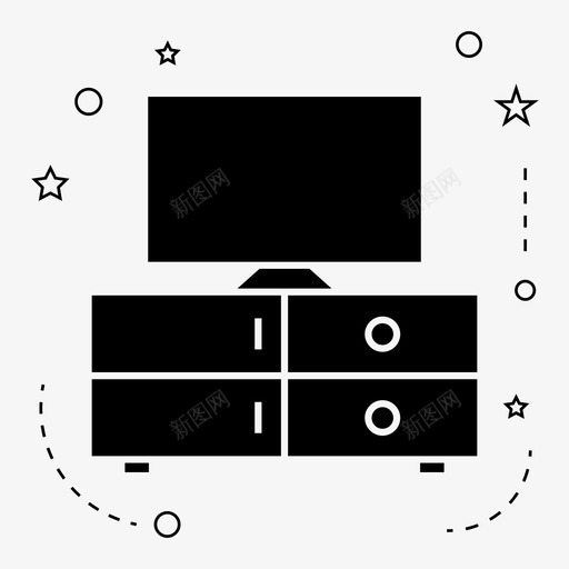 电视天线电子图标svg_新图网 https://ixintu.com 天线 家具 技术 电子 电视