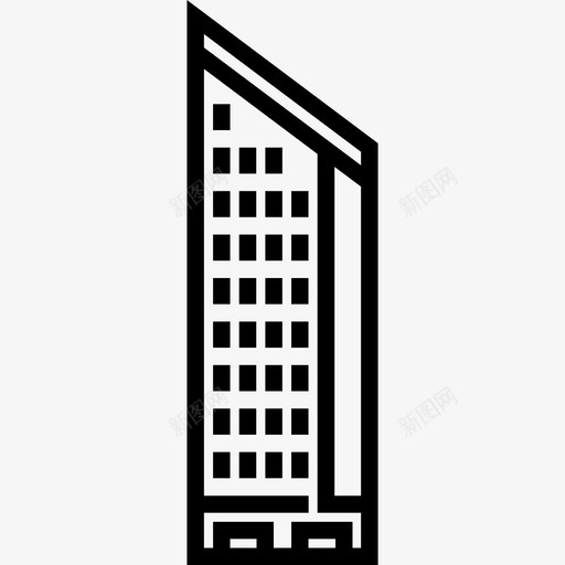 摩天大楼城市5直线图标svg_新图网 https://ixintu.com 城市5 摩天大楼 直线