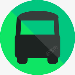 平面巴士巴士机场图标圆形平面高清图片