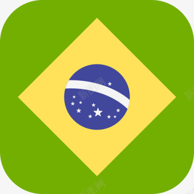 巴西国际国旗3圆形方形图标图标
