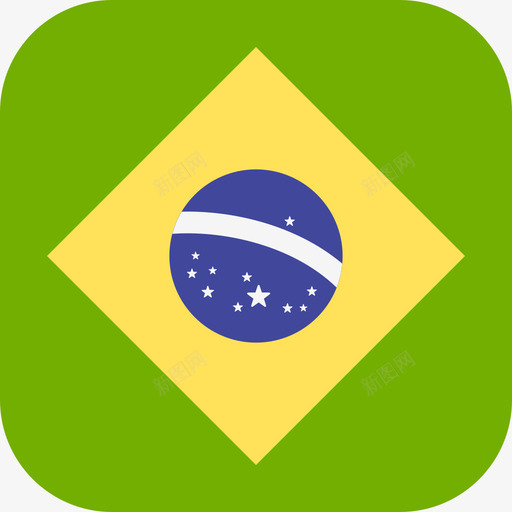巴西国际国旗3圆形方形图标svg_新图网 https://ixintu.com 国际国旗3 圆形方形 巴西