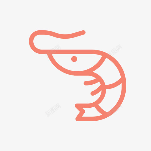 虾动物食物图标svg_新图网 https://ixintu.com 动物 海 海鲜 虾 食物