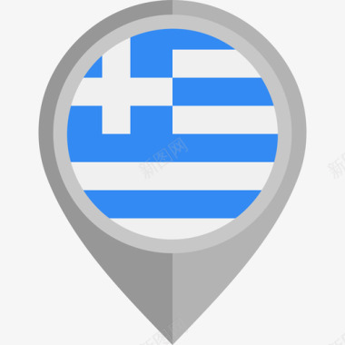 希腊国旗圆形图标图标