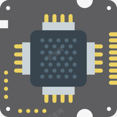 芯片技术元件扁平图标图标