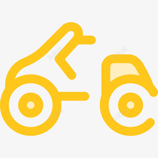 摩托车运输10黄色图标svg_新图网 https://ixintu.com 摩托车 运输10 黄色