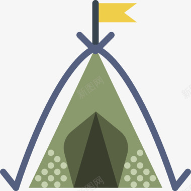 帐篷户外平坦图标图标