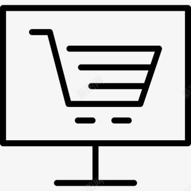 网上商店金融和商业集线性图标图标