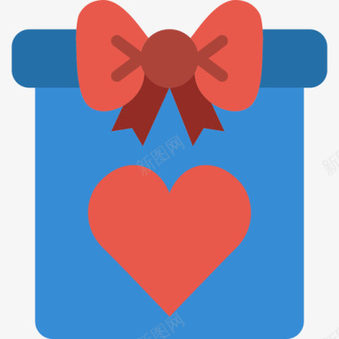 礼品盒浪漫生活方式扁平图标图标