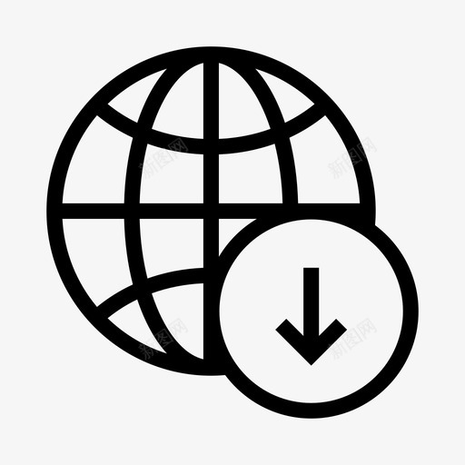 全球箭头地球图标svg_新图网 https://ixintu.com 世界 全球下载 地球 箭头 网络共享线