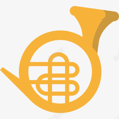 法国喇叭乐器2扁平图标图标