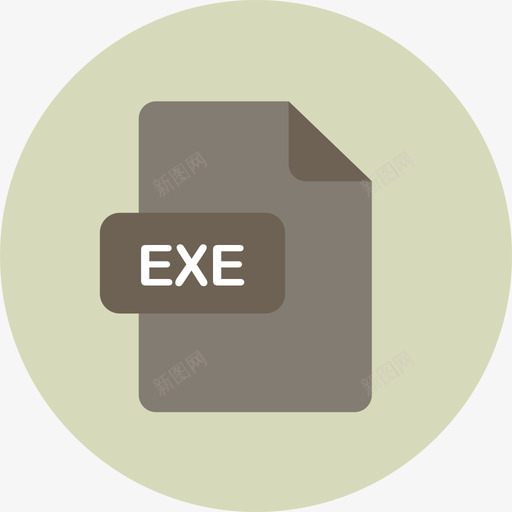 Exe文件类型2圆形平面图标svg_新图网 https://ixintu.com Exe 圆形平面 文件类型2