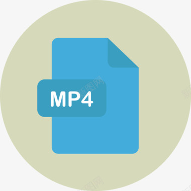 Mp4文件类型2圆形平面图标图标
