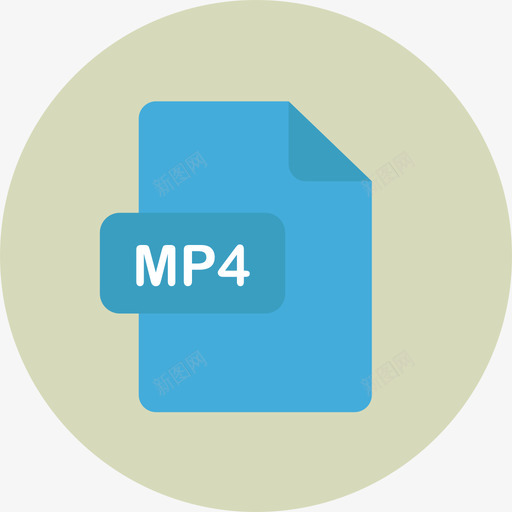 Mp4文件类型2圆形平面图标svg_新图网 https://ixintu.com Mp4 圆形平面 文件类型2