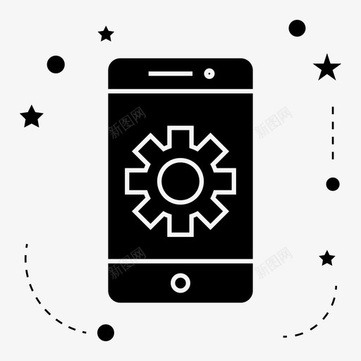 齿轮移动工艺图标svg_新图网 https://ixintu.com 工艺 技术 智能手机 移动 齿轮