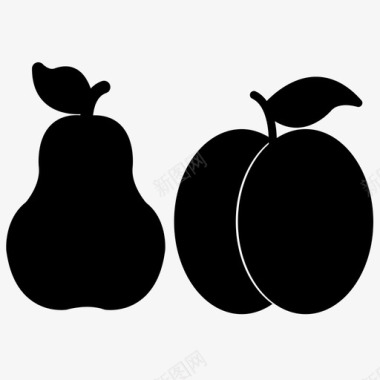 梨桃食品新鲜图标图标