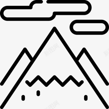 山脉景观20线性图标图标