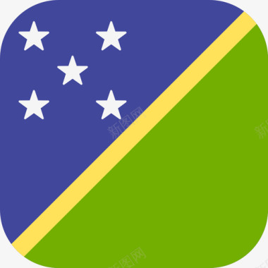 所罗门群岛国际旗帜3圆形方形图标图标
