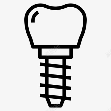 牙科植入牙医医疗保健图标图标