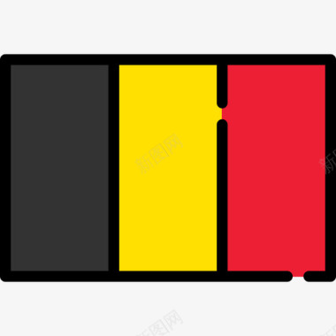 比利时旗帜收藏长方形图标图标