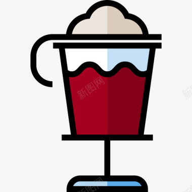 爱尔兰咖啡咖啡店元素2线性颜色图标图标