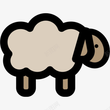 绵羊农场套装原色图标图标