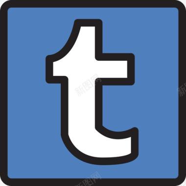 Tumblr社交媒体图标徽标线性颜色图标