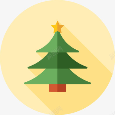 圣诞树圣诞19扁平图标图标