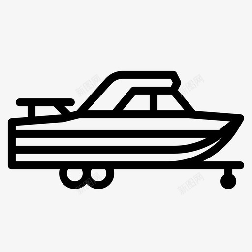 船拖车运输工具图标svg_新图网 https://ixintu.com 拖车 船 车辆 运输大纲 运输工具